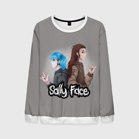 Мужской свитшот 3D с принтом Sally Face в Ухте, 100% полиэстер с мягким внутренним слоем | круглый вырез горловины, мягкая резинка на манжетах и поясе, свободная посадка по фигуре | blue | diane | face | fisher | gizmo | henry | johnson | killer | larry | sally | генри | гизмо | джонсон | диана | ларри | лицо | салли | фейс | фишер