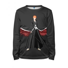 Детский лонгслив 3D с принтом Kurosaki Ichigo в Ухте, 100% полиэстер | длинные рукава, круглый вырез горловины, полуприлегающий силуэт
 | 