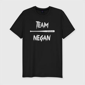 Мужская футболка премиум с принтом Team Negan в Ухте, 92% хлопок, 8% лайкра | приталенный силуэт, круглый вырез ворота, длина до линии бедра, короткий рукав | dead | negan | rick | the | walking dead | граймс | мертвецы | ниган | рик | сериал | сериалы | ходячие