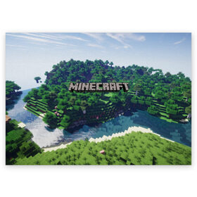 Поздравительная открытка с принтом Minecraft в Ухте, 100% бумага | плотность бумаги 280 г/м2, матовая, на обратной стороне линовка и место для марки
 | minecraft | игра | майнкрафт