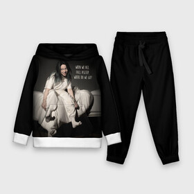 Детский костюм 3D (с толстовкой) с принтом Billie Eilish в Ухте,  |  | bad guy | bellyache | billie eilish | bury a friend | ocean eyes | when we all fall asleep where do we go | билли айлиш | музыка | певица