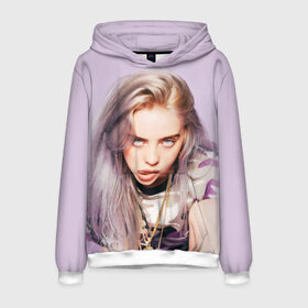 Мужская толстовка 3D с принтом Billie Eilish в Ухте, 100% полиэстер | двухслойный капюшон со шнурком для регулировки, мягкие манжеты на рукавах и по низу толстовки, спереди карман-кенгуру с мягким внутренним слоем. | bad guy | bellyache | billie eilish | bury a friend | ocean eyes | when we all fall asleep where do we go | билли айлиш | музыка | певица