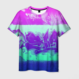 Мужская футболка 3D с принтом color neon collection в Ухте, 100% полиэфир | прямой крой, круглый вырез горловины, длина до линии бедер | grafiti | paint | street art | urban | город | граффити | искусство | кирпичи | краски | рисунки | стена | улицы | уличное искусство