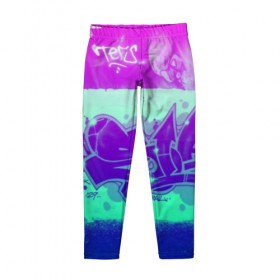Детские леггинсы 3D с принтом color neon collection в Ухте, полиэстер 85%, спандекс 15% | эластичный пояс, зауженный крой | Тематика изображения на принте: grafiti | paint | street art | urban | город | граффити | искусство | кирпичи | краски | рисунки | стена | улицы | уличное искусство