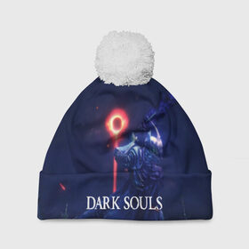 Шапка 3D c помпоном с принтом DARK SOULS в Ухте, 100% полиэстер | универсальный размер, печать по всей поверхности изделия | art | artwork | crown | dark soul | dark souls iii | death | digital art | embers | fanatsy | fire | flames | game | mask | skeletons | воин | минимализм | рыцарь | тёмные души