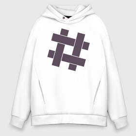 Мужское худи Oversize хлопок с принтом Octothorp Team во всю грудь в Ухте, френч-терри — 70% хлопок, 30% полиэстер. Мягкий теплый начес внутри —100% хлопок | боковые карманы, эластичные манжеты и нижняя кромка, капюшон на магнитной кнопке | 