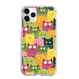 Чехол для iPhone 11 Pro Max матовый с принтом Коты в Ухте, Силикон |  | animals | big | blush | cats | children | colorful | colors | cute | drawing | eyes | green | homemade | orange | pink | round | style | yellow | большие | глаза | детский | домашние | желтый | животные | зеленый | коты | красочные | круглые | милые | ора