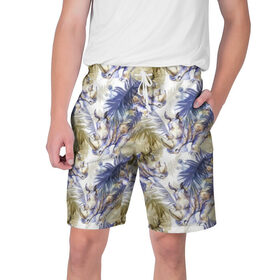 Мужские шорты 3D с принтом Носороги в Ухте,  полиэстер 100% | прямой крой, два кармана без застежек по бокам. Мягкая трикотажная резинка на поясе, внутри которой широкие завязки. Длина чуть выше колен | 