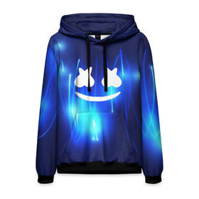 Мужская толстовка 3D с принтом Marshmello в Ухте, 100% полиэстер | двухслойный капюшон со шнурком для регулировки, мягкие манжеты на рукавах и по низу толстовки, спереди карман-кенгуру с мягким внутренним слоем. | Тематика изображения на принте: christopher comstock | dj | marshmello | music | диджей | клубная музыка | клубняк | крис комсток | логотип | маршмеллоу | музыка