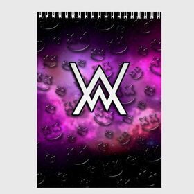 Скетчбук с принтом Alan Walker & Marshmello в Ухте, 100% бумага
 | 48 листов, плотность листов — 100 г/м2, плотность картонной обложки — 250 г/м2. Листы скреплены сверху удобной пружинной спиралью | alan walker | marshmello | алан валкер | алан волкер | алан уокер | диджей | клуб | клубная музыка | маршмеллоу | маршмэлло | маршмэллоу | музыка | музыкант | песни | электронная