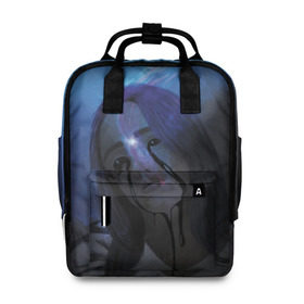 Женский рюкзак 3D Billie Eilish: в Ухте, 100% полиэстер | лямки с регулируемой длиной, сверху ручки, чтобы рюкзак нести как сумку. Основное отделение закрывается на молнию, как и внешний карман. Внутри два дополнительных кармана, один из которых закрывается на молнию. По бокам два дополнительных кармашка, куда поместится маленькая бутылочка
 | billie eilish | lovely | music | ocean eyes | pop | билли айлиш | девушка | музыка | океан | поп | эйлиш | элиш