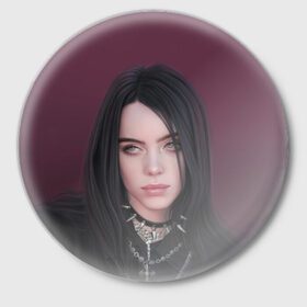 Значок с принтом Black Eilish в Ухте,  металл | круглая форма, металлическая застежка в виде булавки | billie eilish | lovely | music | ocean eyes | pop | билли айлиш | девушка | музыка | океан | поп | эйлиш | элиш