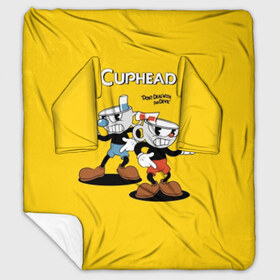 Плед с рукавами с принтом Cuphead в Ухте, 100% полиэстер | Закругленные углы, все края обработаны. Ткань не мнется и не растягивается. Размер 170*145 | cuphead | devil | game | mugman | дьявол | игра | капхед | магмен | цветок | чашка | чашкоголовый