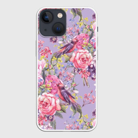 Чехол для iPhone 13 mini с принтом Лилии и розы в Ухте,  |  | Тематика изображения на принте: art | background | birds | bouquet | hyacinths | leaves | lilac | mimosa | painting | pattern | peonies | petals | roses | stems | watercolor | wildflowers | акварель | букет | гиацинты | живопись | искусство | лепестки | листья | мимоза | пионы | полевые