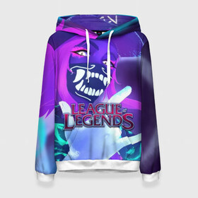 Женская толстовка 3D с принтом League of Legends в Ухте, 100% полиэстер  | двухслойный капюшон со шнурком для регулировки, мягкие манжеты на рукавах и по низу толстовки, спереди карман-кенгуру с мягким внутренним слоем. | kda | lol | rise | rus | skins | варвик | варус | воин | легенд | лига | лол | маг | стрелок | танк | чемпион