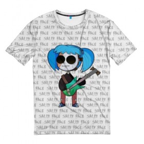 Мужская футболка 3D с принтом Sally Face в Ухте, 100% полиэфир | прямой крой, круглый вырез горловины, длина до линии бедер | sally face | игра | компьютерная игра | лицо | маска | протез | сали фейс | салли фейс | школа | шрамы