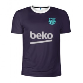 Мужская футболка 3D спортивная с принтом FC Barcelona - Breathe Squad в Ухте, 100% полиэстер с улучшенными характеристиками | приталенный силуэт, круглая горловина, широкие плечи, сужается к линии бедра | 