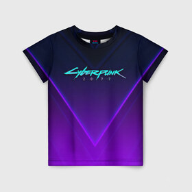 Детская футболка 3D с принтом CYBERPUNK 2077 в Ухте, 100% гипоаллергенный полиэфир | прямой крой, круглый вырез горловины, длина до линии бедер, чуть спущенное плечо, ткань немного тянется | 2019 | cd project red | cyberpunk 2077 | future | hack | night city | samurai | sci fi | андроиды | безумие | будущее | киберпанк 2077 | логотип | роботы | самураи | фантастика | цифры
