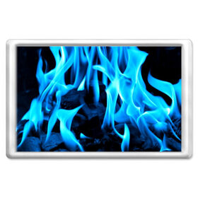 Магнит 45*70 с принтом Синий огонь в Ухте, Пластик | Размер: 78*52 мм; Размер печати: 70*45 | fire | flame | in fire | smoke | в огне | дым | огненный | огонь | текстуры