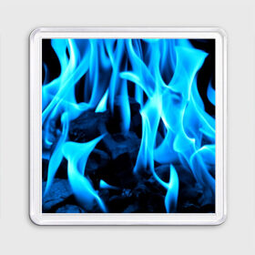 Магнит 55*55 с принтом Синий огонь в Ухте, Пластик | Размер: 65*65 мм; Размер печати: 55*55 мм | fire | flame | in fire | smoke | в огне | дым | огненный | огонь | текстуры
