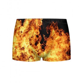 Мужские трусы 3D с принтом Огонь в Ухте, 50% хлопок, 50% полиэстер | классическая посадка, на поясе мягкая тканевая резинка | 