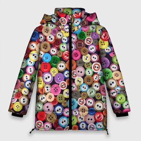 Женская зимняя куртка 3D с принтом Пуговицы в Ухте, верх — 100% полиэстер; подкладка — 100% полиэстер; утеплитель — 100% полиэстер | длина ниже бедра, силуэт Оверсайз. Есть воротник-стойка, отстегивающийся капюшон и ветрозащитная планка. 

Боковые карманы с листочкой на кнопках и внутренний карман на молнии | beautiful | buttons | different | holes | many | multi colored | round | scattering | дырки | красивые | круглые | много | пуговицы | разноцветные | разные | россыпь