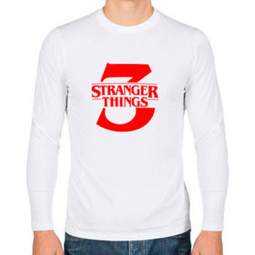 Мужской лонгслив хлопок с принтом STRANGER THINGS в Ухте, 100% хлопок |  | 011 | eggo | eleven | friends don t lie | netflix | season 3 | stranger things | демогоргон | нетфликс | одиннадцатая | очень странные дела | сезон 3 | сериалы