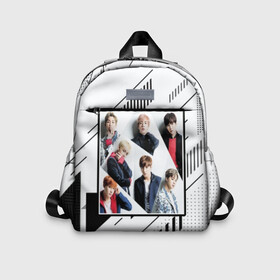 Детский рюкзак 3D с принтом BTS в Ухте, 100% полиэстер | лямки с регулируемой длиной, сверху петелька, чтобы рюкзак можно было повесить на вешалку. Основное отделение закрывается на молнию, как и внешний карман. Внутри дополнительный карман. По бокам два дополнительных кармашка | bangtan | boy | j hope | jimin | jin | jungkook | korea | luv | rm | suga | v | with | бтс | кей | поп
