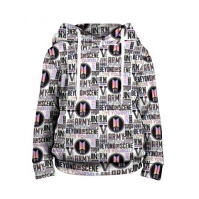 Детская толстовка 3D с принтом BTS Lifestyle в Ухте, 100% полиэстер | двухслойный капюшон со шнурком для регулировки, мягкие манжеты на рукавах и по низу толстовки, спереди карман-кенгуру с мягким внутренним слоем | Тематика изображения на принте: 