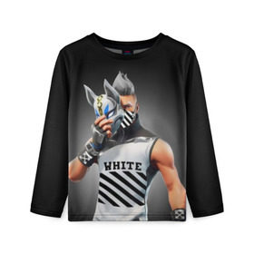 Детский лонгслив 3D с принтом FORTNITE в Ухте, 100% полиэстер | длинные рукава, круглый вырез горловины, полуприлегающий силуэт
 | battle royale | epic games fortnite | fortnite | fortnite game | game | retrowave | synthwave | trend | vans | white | бренд | игры | наивысший | стиль
мода | фортнайт