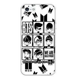 Чехол для iPhone 5/5S матовый BTS WE ARE BULLETPROOF: в Ухте, Силикон | Область печати: задняя сторона чехла, без боковых панелей | bangtan | boy | j hope | jimin | jin | jungkook | korea | luv | rm | suga | v | with | бтс | кей | поп