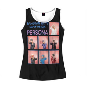 Женская майка 3D с принтом BTS Lifestyle в Ухте, 100% полиэстер | круглая горловина, прямой силуэт, длина до линии бедра | bangtan | boy | j hope | jimin | jin | jungkook | korea | luv | rm | suga | v | with | бтс | кей | поп