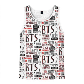 Мужская майка 3D с принтом BTS Collage в Ухте, 100% полиэстер | круглая горловина, приталенный силуэт, длина до линии бедра. Пройма и горловина окантованы тонкой бейкой | Тематика изображения на принте: bangtan | boy | j hope | jimin | jin | jungkook | korea | luv | rm | suga | v | with | бтс | кей | поп
