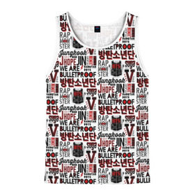 Мужская майка 3D с принтом BTS Pop art в Ухте, 100% полиэстер | круглая горловина, приталенный силуэт, длина до линии бедра. Пройма и горловина окантованы тонкой бейкой | Тематика изображения на принте: bangtan | boy | j hope | jimin | jin | jungkook | korea | luv | rm | suga | v | with | бтс | кей | поп