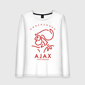 Женский лонгслив хлопок с принтом Аякс в Ухте, 100% хлопок |  | afc ajax | ajax | amsterdamsche football club ajax | амстердамский аякс | аякс | аякс амстердам | фк аякс | форма | футбол | футбольный клуб