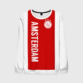 Мужской свитшот 3D с принтом Аякс в Ухте, 100% полиэстер с мягким внутренним слоем | круглый вырез горловины, мягкая резинка на манжетах и поясе, свободная посадка по фигуре | afc ajax | ajax | amsterdamsche football club ajax | амстердамский аякс | аякс | аякс амстердам | фк аякс | форма | футбол | футбольный клуб