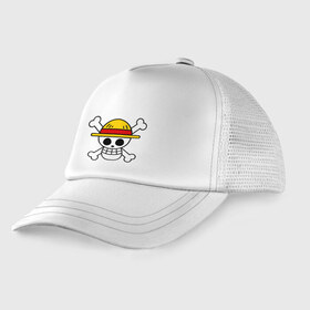 Детская кепка тракер с принтом One Piece в Ухте, Козырек - 100% хлопок. Кепка - 100% полиэстер, Задняя часть - сетка | универсальный размер, пластиковая застёжка | Тематика изображения на принте: monkey d. luffy | one piece | tony tony chopper | аниме | большой куш | ван пис | ванпис | манга | манки д. луффи | пираты | пираты соломенной шляпы | тони тони чоппер