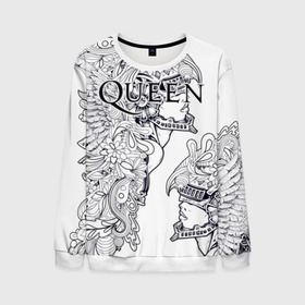 Мужской свитшот 3D с принтом Queen  в Ухте, 100% полиэстер с мягким внутренним слоем | круглый вырез горловины, мягкая резинка на манжетах и поясе, свободная посадка по фигуре | bohemian | brian | freddie | john | mercury | must go on | queen | rhapsody | roger | taylor | the miracle | the show | роджер тейлор | фредди меркьюри