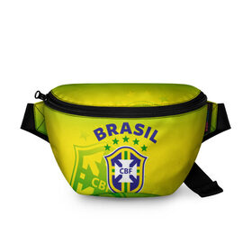 Поясная сумка 3D с принтом Бразилия в Ухте, 100% полиэстер | плотная ткань, ремень с регулируемой длиной, внутри несколько карманов для мелочей, основное отделение и карман с обратной стороны сумки застегиваются на молнию | 