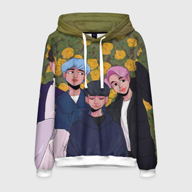 Мужская толстовка 3D с принтом БТС в Ухте, 100% полиэстер | двухслойный капюшон со шнурком для регулировки, мягкие манжеты на рукавах и по низу толстовки, спереди карман-кенгуру с мягким внутренним слоем. | bts | jimin | jin | jungkook | k pop | kim taehyung | korean | suga | бтс | джонгук | ким сокчин | ким тэ хён | корейский поп | корея | мин юнги | пак | суга | чимин | чон