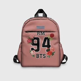 Детский рюкзак 3D с принтом RM BTS в Ухте, 100% полиэстер | лямки с регулируемой длиной, сверху петелька, чтобы рюкзак можно было повесить на вешалку. Основное отделение закрывается на молнию, как и внешний карман. Внутри дополнительный карман. По бокам два дополнительных кармашка | bangtan | bighit | boy | fake love | j hope | jimin | jin | jungkook | korea | kpop | live | luv | mic drop | rm | suga | v | with | бтс | кей | поп