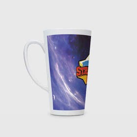 Кружка Латте с принтом Звезда в Ухте, Белая керамика | Объем 480 мл; Высота 150 мм; Диаметр 90 мм | brawl stars | jessie | leon | spike | бравл старс | джесси | леон | спайк