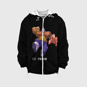 Детская куртка 3D с принтом EI PROMO в Ухте, 100% полиэстер | застежка — молния, подол и капюшон оформлены резинкой с фиксаторами, по бокам — два кармана без застежек, один потайной карман на груди, плотность верхнего слоя — 90 г/м2; плотность флисового подклада — 260 г/м2 | Тематика изображения на принте: brawl stars | jessie | leon | spike | бравл старс | джесси | леон | спайк