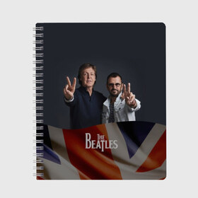 Тетрадь с принтом The Beatles в Ухте, 100% бумага | 48 листов, плотность листов — 60 г/м2, плотность картонной обложки — 250 г/м2. Листы скреплены сбоку удобной пружинной спиралью. Уголки страниц и обложки скругленные. Цвет линий — светло-серый
 | england | flag | group | music | rock | the beatles | битлз | группа | музыка