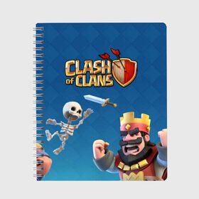 Тетрадь с принтом Clash of Clans в Ухте, 100% бумага | 48 листов, плотность листов — 60 г/м2, плотность картонной обложки — 250 г/м2. Листы скреплены сбоку удобной пружинной спиралью. Уголки страниц и обложки скругленные. Цвет линий — светло-серый
 | base | clan wars | coc | hall | hog rider | royale | town | trap | база | гоблин | золото | клеш оф кленс | кок | крепость | кристаллы | трофей | эликсир
