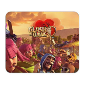 Коврик для мышки прямоугольный с принтом Clash of Clans в Ухте, натуральный каучук | размер 230 х 185 мм; запечатка лицевой стороны | base | clan wars | coc | hall | hog rider | royale | town | trap | база | гоблин | золото | клеш оф кленс | кок | крепость | кристаллы | трофей | эликсир