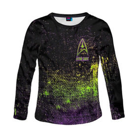 Женский лонгслив 3D с принтом Star Trek в Ухте, 100% полиэстер | длинные рукава, круглый вырез горловины, полуприлегающий силуэт | captain | chekov | chris | discovery | enterprise | khan | kirk | ncc | pine | spock | star | trek | джеймс | дискавери | капитан | кирк | спок | стартрек