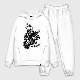 Мужской костюм хлопок OVERSIZE с принтом Punks not dead в Ухте,  |  | Тематика изображения на принте: guitar | motto | music | punk | rock | skull | гитара | девиз | музыка | панк | рок | череп