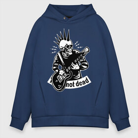 Мужское худи Oversize хлопок с принтом Punks not dead в Ухте, френч-терри — 70% хлопок, 30% полиэстер. Мягкий теплый начес внутри —100% хлопок | боковые карманы, эластичные манжеты и нижняя кромка, капюшон на магнитной кнопке | Тематика изображения на принте: guitar | motto | music | punk | rock | skull | гитара | девиз | музыка | панк | рок | череп