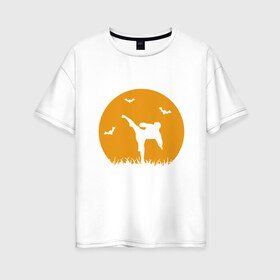 Женская футболка хлопок Oversize с принтом Карате в Ухте, 100% хлопок | свободный крой, круглый ворот, спущенный рукав, длина до линии бедер
 | box | boxing | bruce lee | champion | dragon | fight | fighter | judo | muay thai | team | tiger | ufc | али | боевые | боец | бой | бокс | боксер | борьба | брюс ли | воин | дзюдо | дракон | единоборства | искусство | карате | контакт | кулак | лев